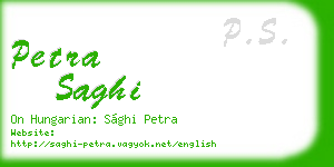 petra saghi business card
